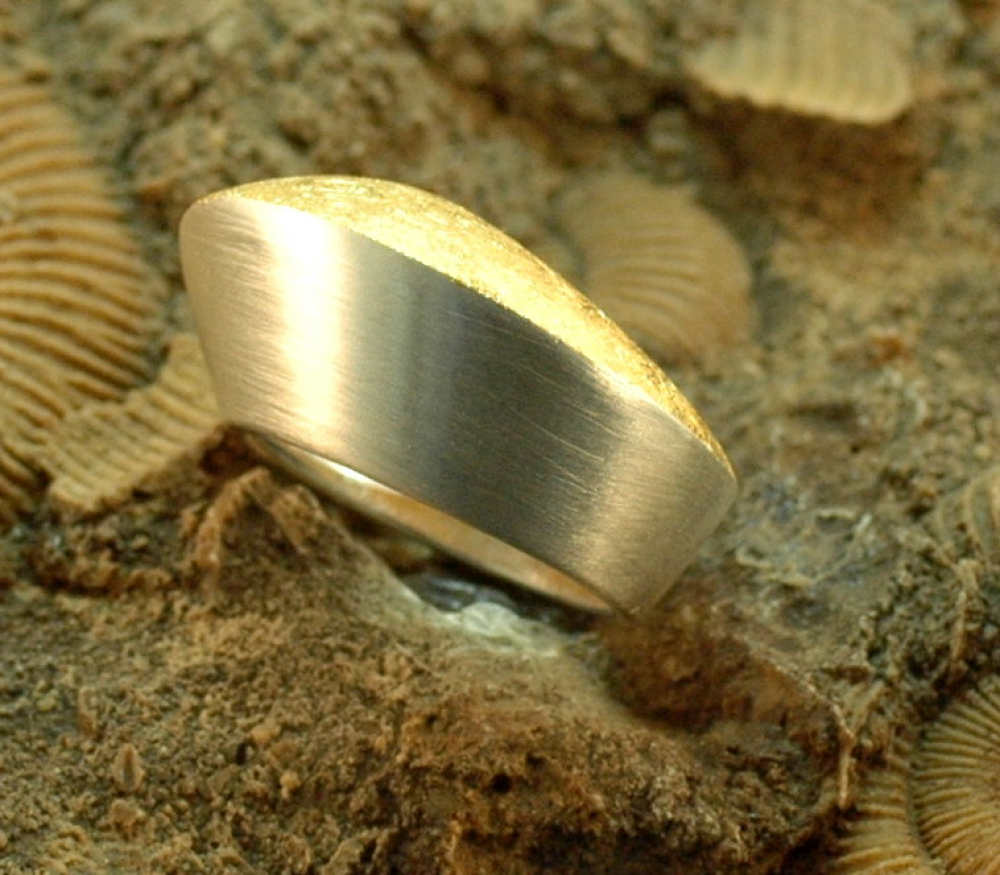 Silber-Designer Ring mattiert